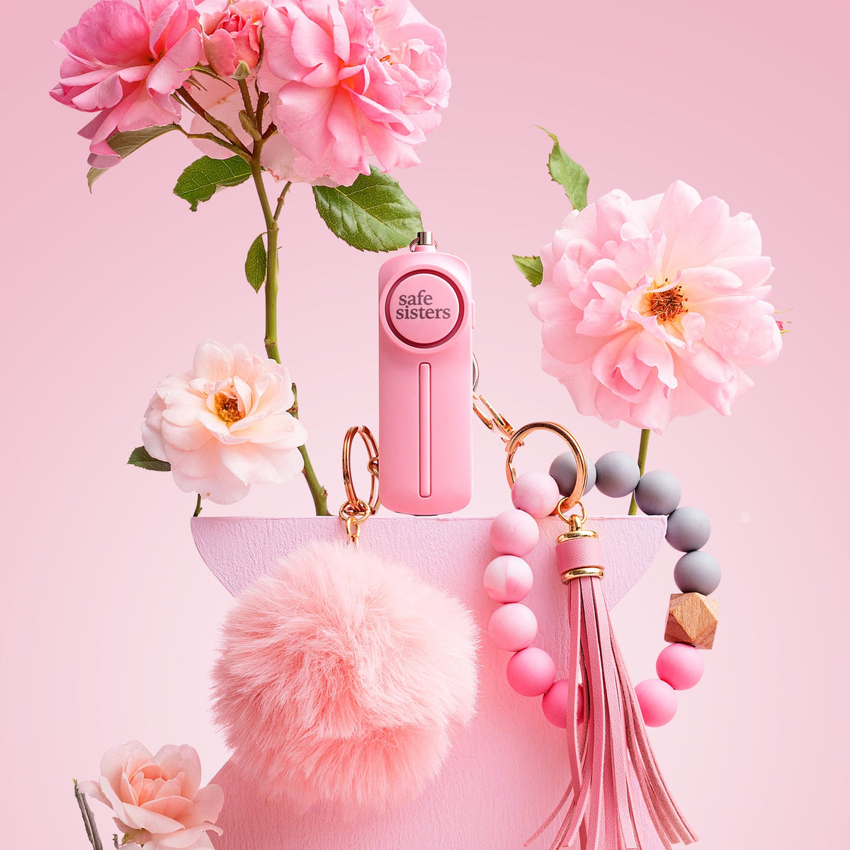 Personal Safety Alarm Keychain - Blush