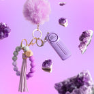 Personal Safety Alarm Keychain - Amethyst