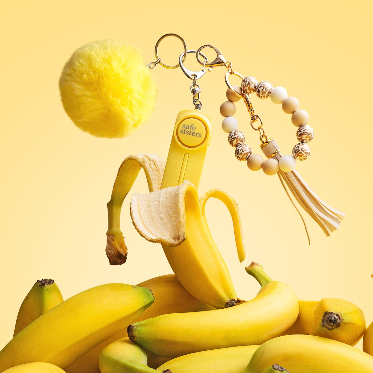 Personal Safety Alarm Keychain - Bananas